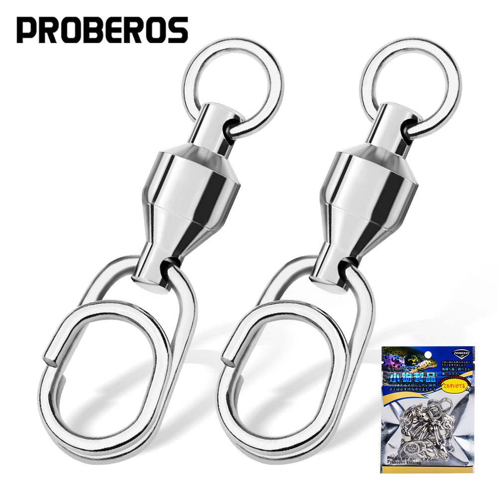 PROBEROS Lure Figure-of-Eight Ring Connector High-speed Bearing Swivel Elliptical Pin Figure-of-Eight Ring Fishing Supplies Fishing Gear Accessories 50pcs
