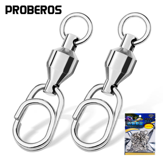 PROBEROS Lure Figure-of-Eight Ring Connector High-speed Bearing Swivel Elliptical Pin Figure-of-Eight Ring Fishing Supplies Fishing Gear Accessories 50pcs