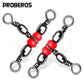 PROBEROS Red Bead Three-Pronged Swivel Sea Fishing Connector Japanese New Three-Pronged Swivel Bifurcator 8-Ring Outdoor Fishing Supplies 200pcs - Proberos