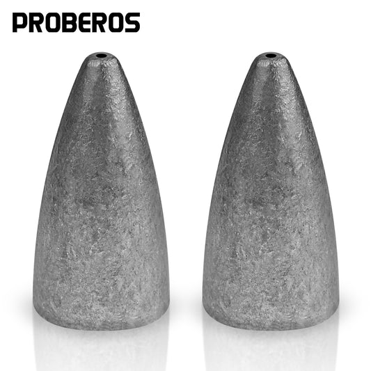 PROBEROS Bullet Lead Lure Lead Bullet Lead Texas Free Fishing Rig Fishing Anti Hanging Bottom Lure Accessories 50pcs