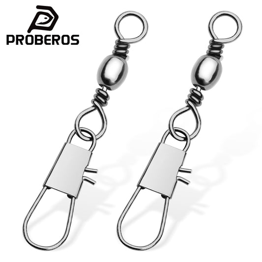 PROBEROS Type B Snap Lure Connector Tapered 8-Shaped Ring Swivel 12/0#-5/0# Fishing Tackle 20Pcs
