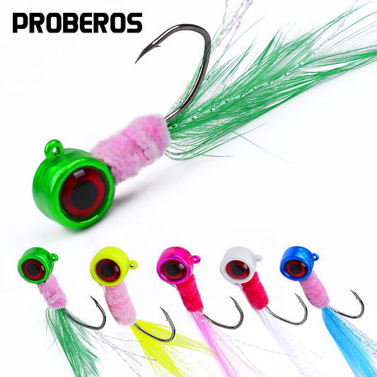 PROBEROS Big Eye Lead Head Hook Lure Hook Jigging Fly Hook Fly Fishing Lure Bait Hook 25pcs