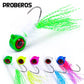 PROBEROS® Lure Head Hook Big Eye Tied Fly Hook Jig Tied Feather Hook Fly Fishing Lure Hook 25pcs - Proberos