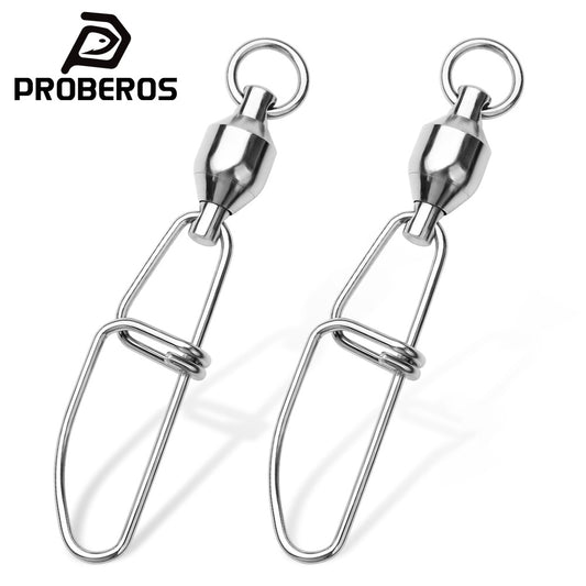 PROBEROS Stainless Steel Bearing Swivel with Double Snap 0#-10# Big Game Fishing Connector &nbsp;10Pcs&nbsp;