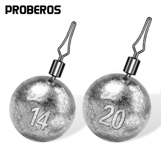 PROBEROS Reverse Fishing Sinker Counterweight Sinking Round Reverse Fishing Sinker with Swivel Anti-Hanging Bottom Cylindrical Sinker Free Fishing Set 50pcs