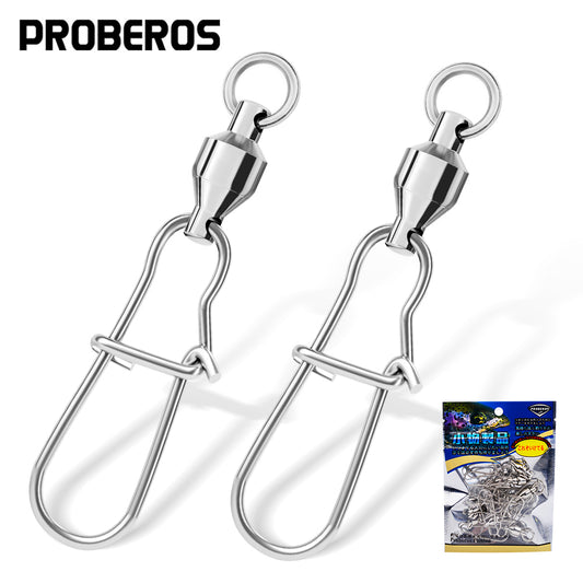 PROBEROS high-speed figure-of-eight swivel Bearing swivel stainless steel reinforced pin connector Fishing supplies accessories 50pcs