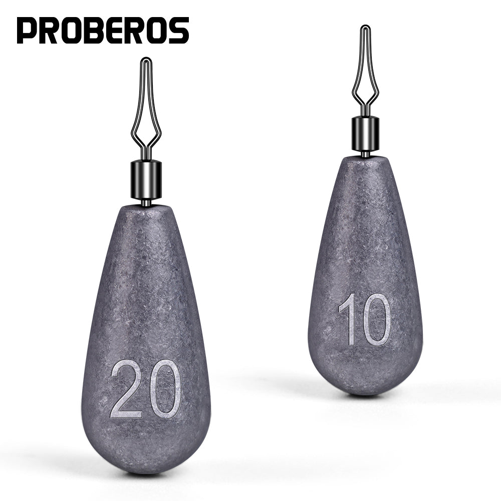 PROBEROS Lure Reverse Fishing Sinker Cylindrical Rod Anti-Hanging Bottom Inverted Counterweight Lead Fishing Tackle Accessories 10 Packs 100pcs