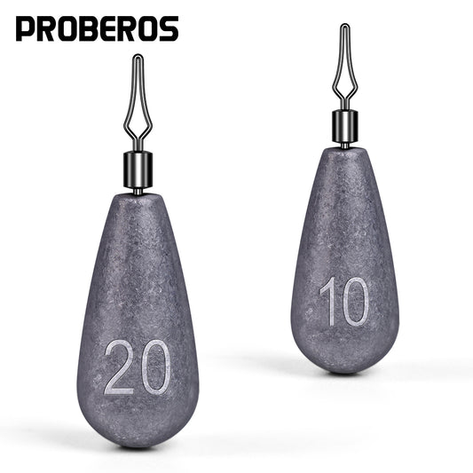 PROBEROS Lure Reverse Fishing Sinker Cylindrical Rod Anti-Hanging Bottom Inverted Counterweight Lead Fishing Tackle Accessories 10 Packs 100pcs