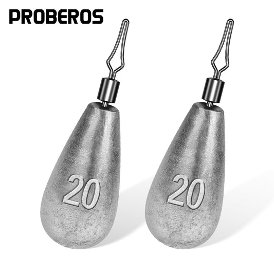 PROBEROS Reverse Fishing Counterweight Lead Sinker Free Fishing Group Rotating Ring Lead Sinker Drop Type Anti-Hanging Bottom No Twisted Line Bullet Lead 8 Rings 50pcs