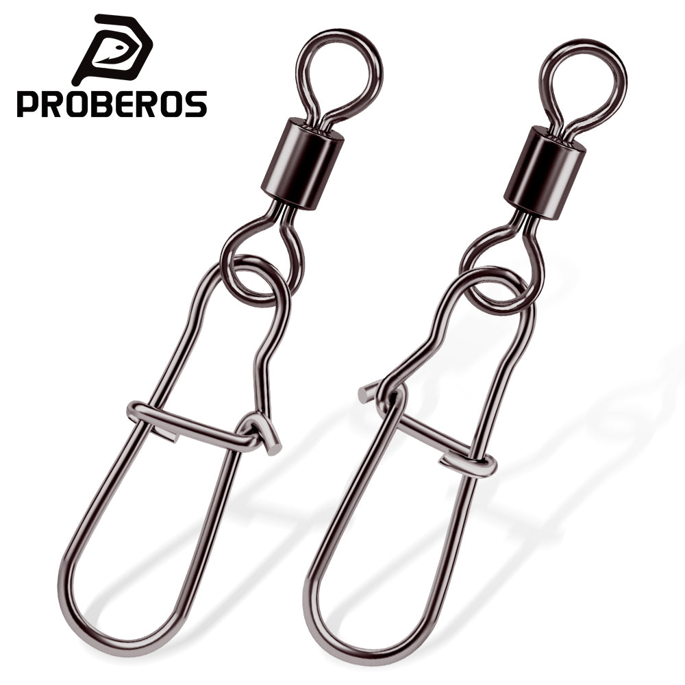 ROBEROS 20Pcs American Style Swivel with Enhanced Snap 8-Shaped Ring Connector 14#-5/0#