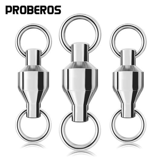 PROBEROS double-ended welded bearing swivel buckle big thing connector copper stainless steel figure 8 connecting ring fishing tackle accessories 50pcs