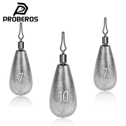 PROBEROS 10Pcs Lead Fishing Weights Sinkers 3.5#-20# Lead Jig Head Accessories