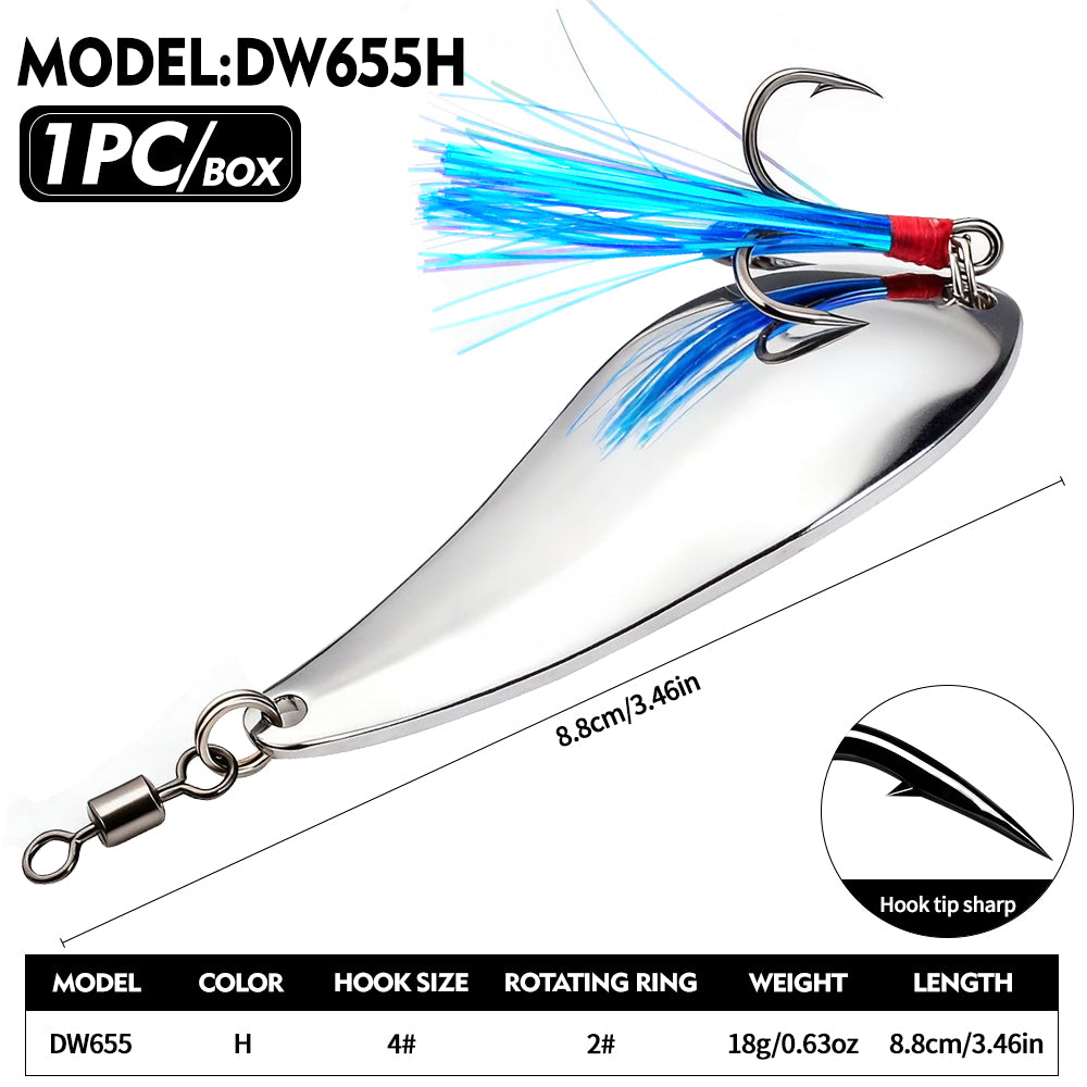 Proberos DW655 trout spoon lure Color H bright chartreuse finish