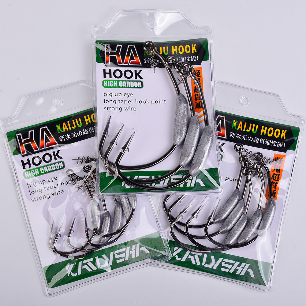 PROBEROS Weighted Swimbait Jig Hooks QBG001, 6/0#-10/0# Offset Weedless Hooks with Spring Twist Lock