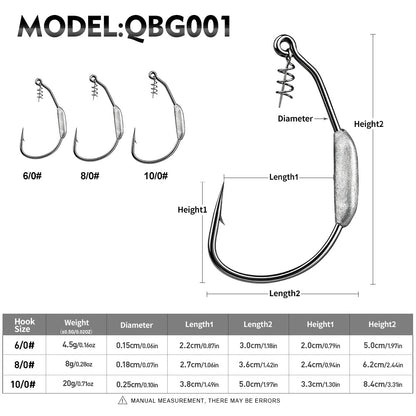 PROBEROS QBG001 Soft Plastic Swimbait Weedless for Bass Trout Pike