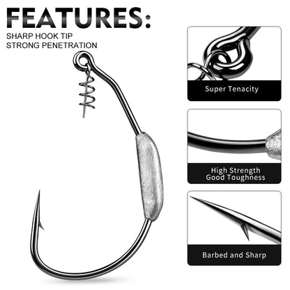 PROBEROS QBG001 Soft Plastic Swimbait Weedless for Bass Trout Pike