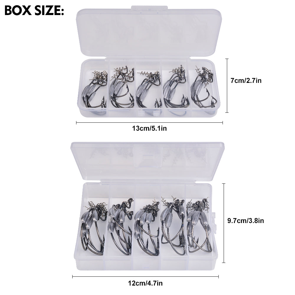 PROBEROS QBG38105 Weighted Offset Hook with Spring Lock Pin 25PC