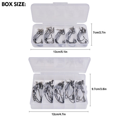 PROBEROS QBG38105 Weighted Offset Hook with Spring Lock Pin 25PC
