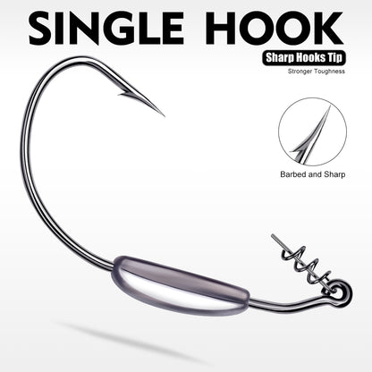 PROBEROS QBG91768 Weighted Offset Hooks with Spring Bait Lock