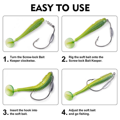 PROBEROS QBG91768 Weighted Offset Hooks with Spring Bait Lock