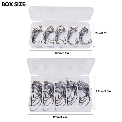 PROBEROS QBG91768 Weighted Offset Hooks with Spring Bait Lock