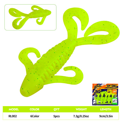 SUNLURE RL002 Four Curly Tail Craw Soft Lure RL002, 9cm/7.3g