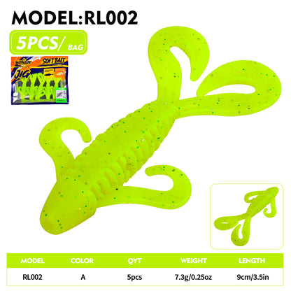 SUNLURE RL002 Four Curly Tail Craw Soft Lure RL002, 9cm/7.3g