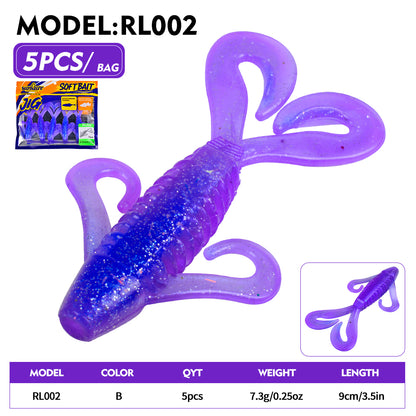 SUNLURE RL002 Four Curly Tail Craw Soft Lure RL002, 9cm/7.3g