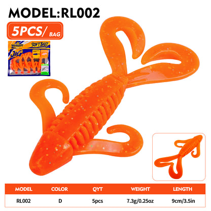 SUNLURE RL002 Four Curly Tail Craw Soft Lure RL002, 9cm/7.3g