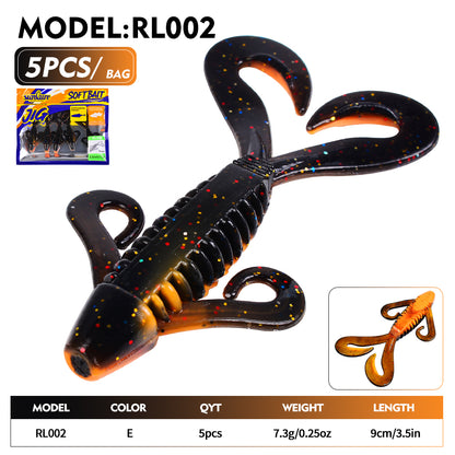 SUNLURE RL002 Four Curly Tail Craw Soft Lure RL002, 9cm/7.3g