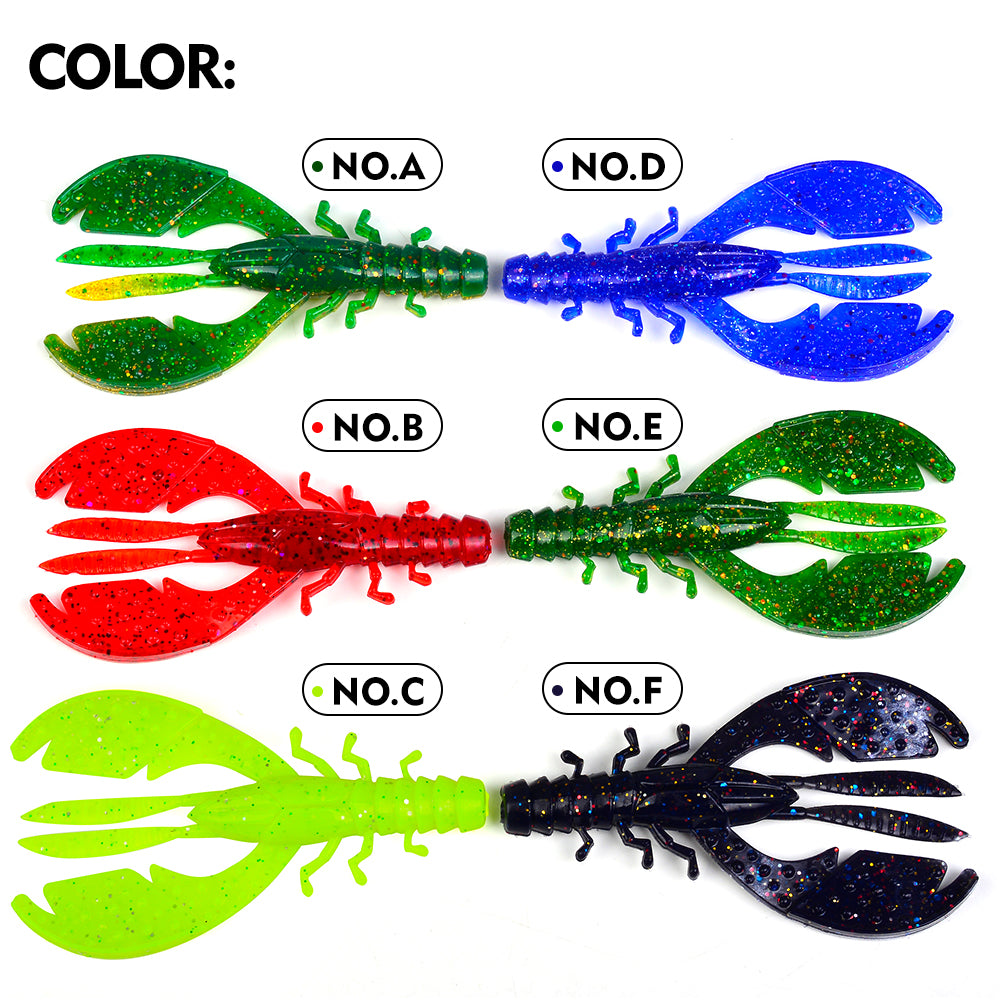 Sunlure 8.9cm&8g Biomimetic Whisker Crayfish Crab Clamp Soft Bait 9CM Artificial Silicone Shrimp Wobbler Swimming Bait 5PCS/Bag Saltwater Fishing Lures