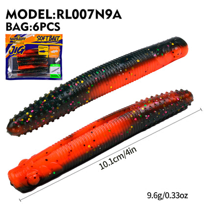 SUNLURE RL007 Ribbed Stick Soft Worm Lure | Ned Rig 3.3g-9.6g