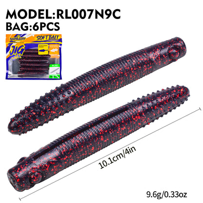 SUNLURE RL007 Ribbed Stick Soft Worm Lure | Ned Rig 3.3g-9.6g