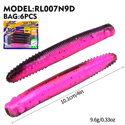 SUNLURE RL007 Ribbed Stick Soft Worm Lure | Ned Rig 3.3g-9.6g
