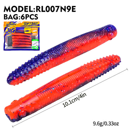 SUNLURE RL007 Ribbed Stick Soft Worm Lure | Ned Rig 3.3g-9.6g