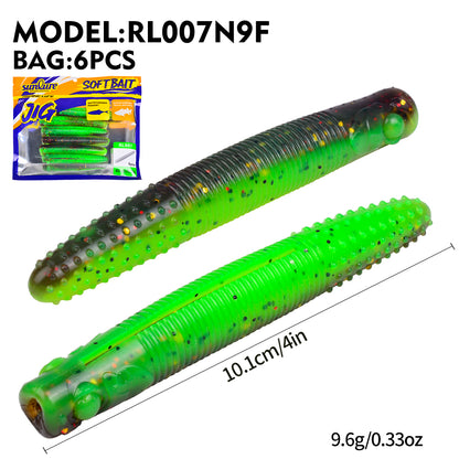 SUNLURE RL007 Ribbed Stick Soft Worm Lure | Ned Rig 3.3g-9.6g