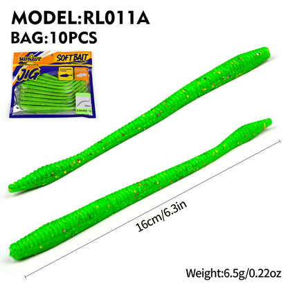 SUNLURE RL011 Ribbed Stick Soft Worm Senko Lures