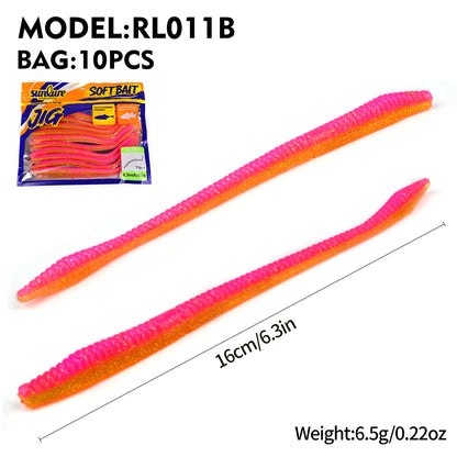 SUNLURE RL011 Ribbed Stick Soft Worm Senko Lures