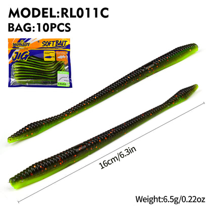 SUNLURE RL011 Ribbed Stick Soft Worm Senko Lures