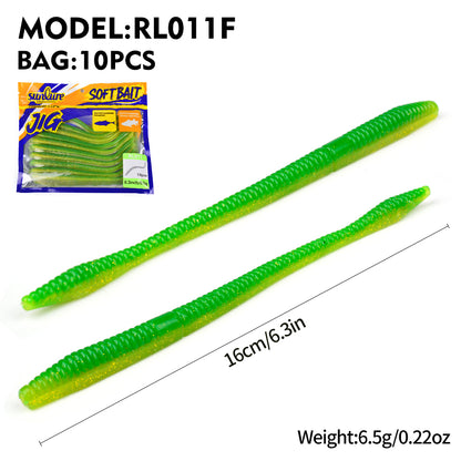 SUNLURE RL011 Ribbed Stick Soft Worm Senko Lures