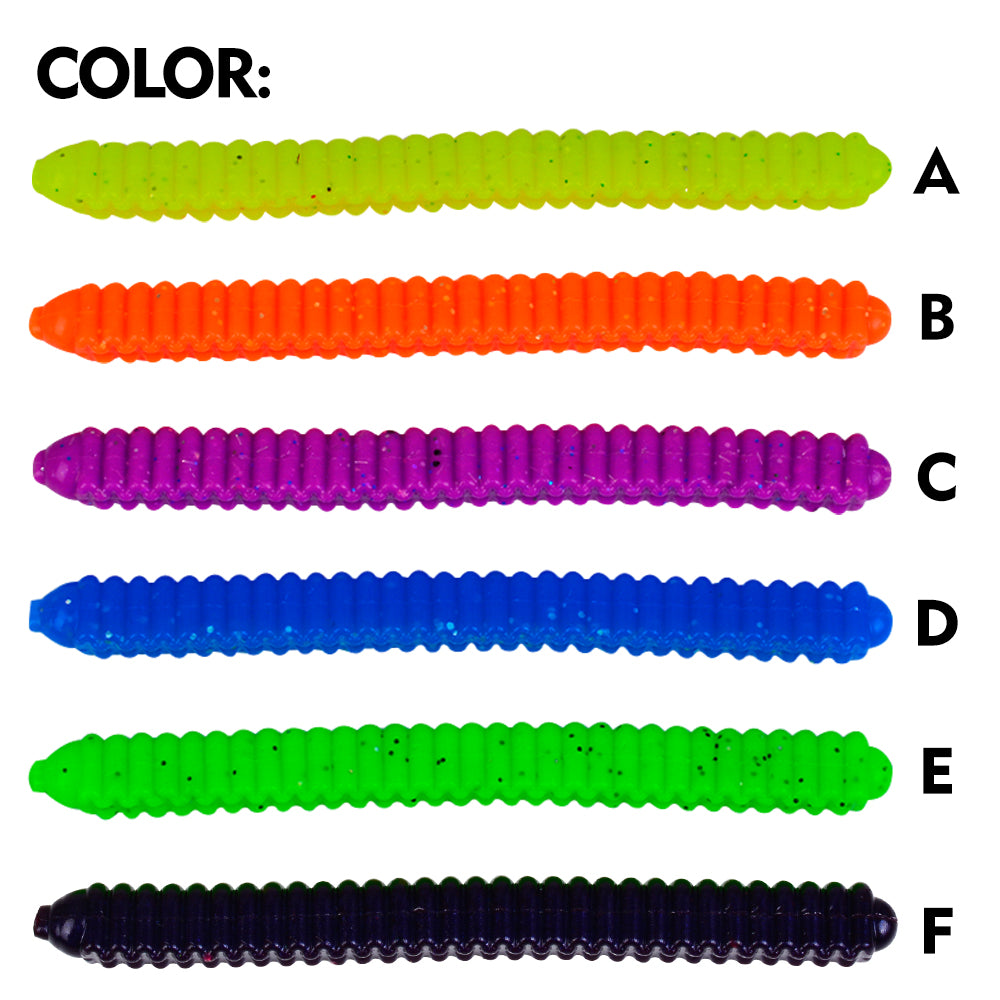 Sunlure&nbsp; Ribbed Soft Plastic Worms 6 Colors Pack ,10pcs/Bag,Sinking Soft Plastic Worms with Ribbed Body for Freshwater