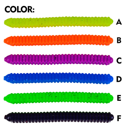 Sunlure RL012 Ribbed Soft Plastic Worms 6 Colors Pack ,10pcs/Bag,Sinking Soft Plastic Worms with Ribbed Body for Freshwater