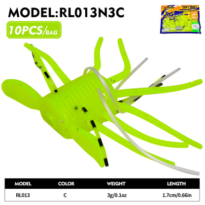 SUNLURE RL013 Small Creature Baits (1.8g/3g) | Soft Crappie Lures