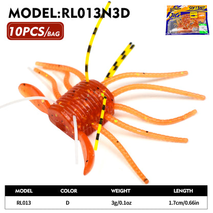 SUNLURE RL013 Small Creature Baits (1.8g/3g) | Soft Crappie Lures