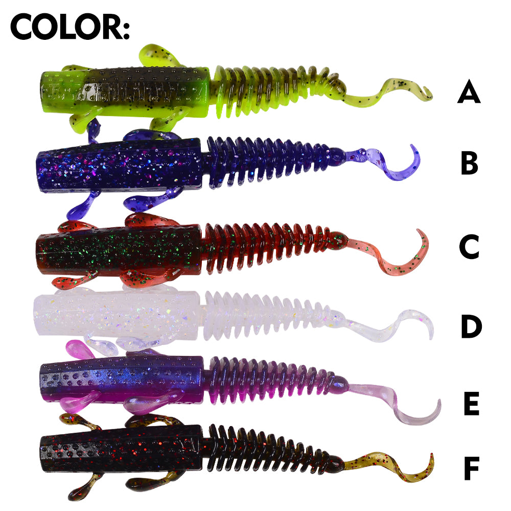 Sunlure Worm Lures 10/14Pcs Mini Soft Lure Artificial Silicone Bait Larva Rubber Baits Wobblers Bass Fishing Lure 7.6/6.8cm Swimbait Set
