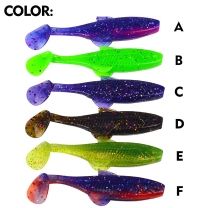 SUNLURE RL025 Ribbed Paddle Tail Soft Plastic Swimbaits