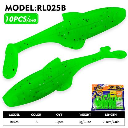 SUNLURE RL025 Ribbed Paddle Tail Soft Plastic Swimbaits