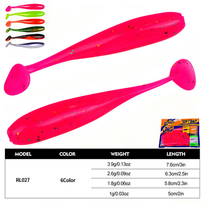 SUNLURE Paddle Tail Swimbaits 12/18/33PCS/Bag  6 Colors 1g-3.9g Soft Minnow Lures 5cm-7.6cm
