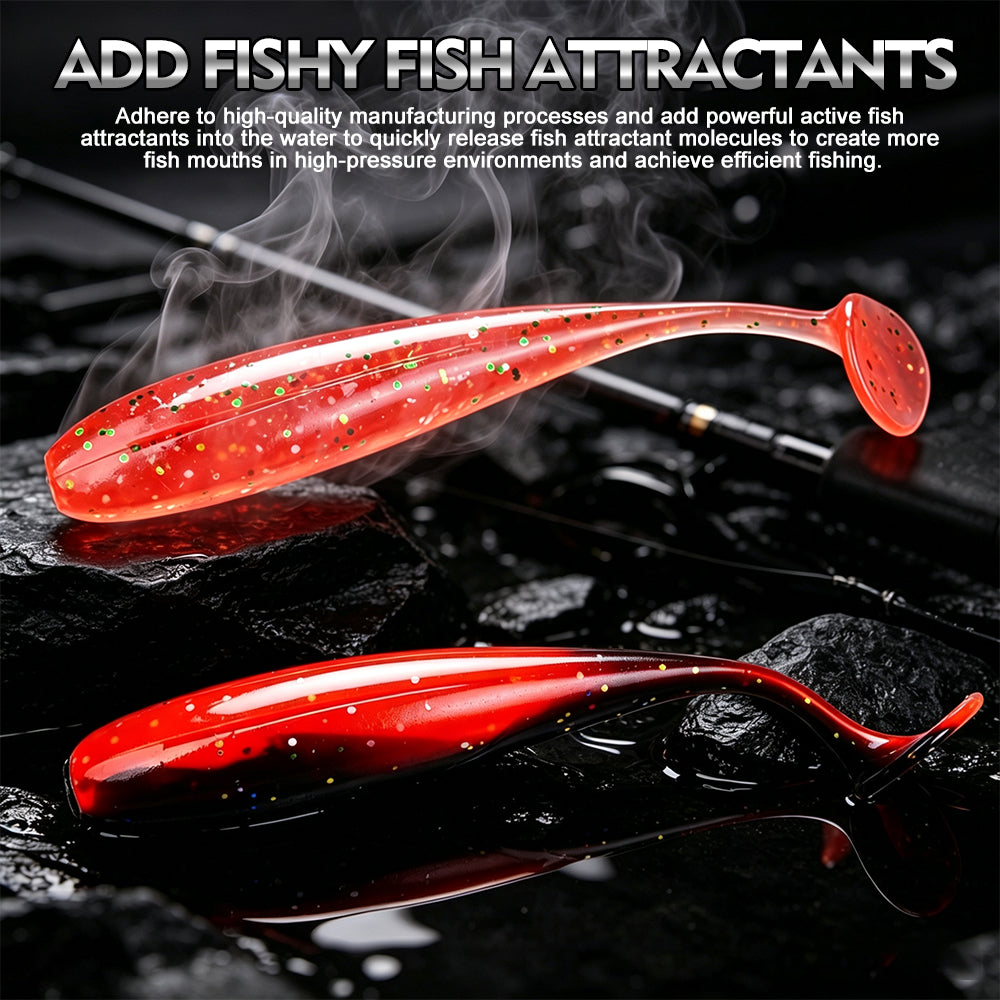 SUNLURE Paddle Tail Swimbaits 12/18/33PCS/Bag  6 Colors 1g-3.9g Soft Minnow Lures 5cm-7.6cm