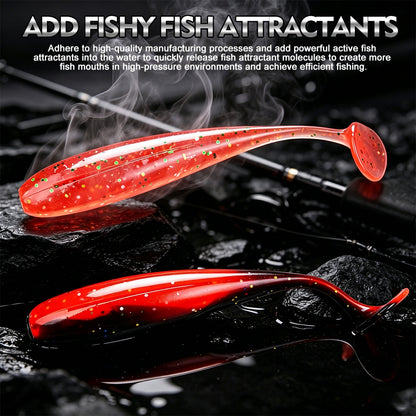 SUNLURE Paddle Tail Swimbaits 12/18/33PCS/Bag  6 Colors 1g-3.9g Soft Minnow Lures 5cm-7.6cm